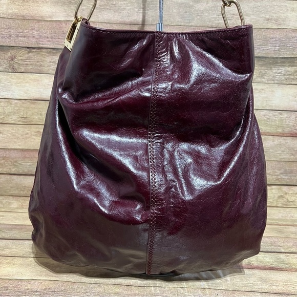 Badgley Mischka Maroon Leather Hobo Bag - Picture 4 of 10